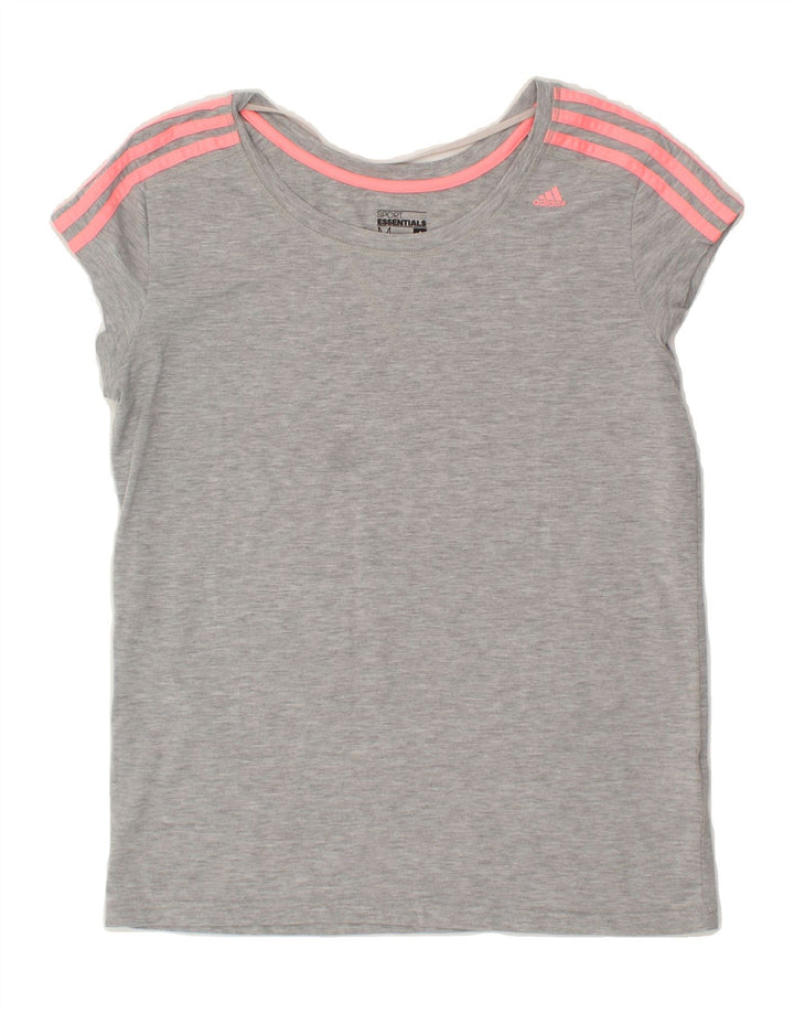ADIDAS Womens T-Shirt Top UK 12/14 Medium Grey Polyester Vintage Adidas and Second-Hand Adidas from Messina Hembry 