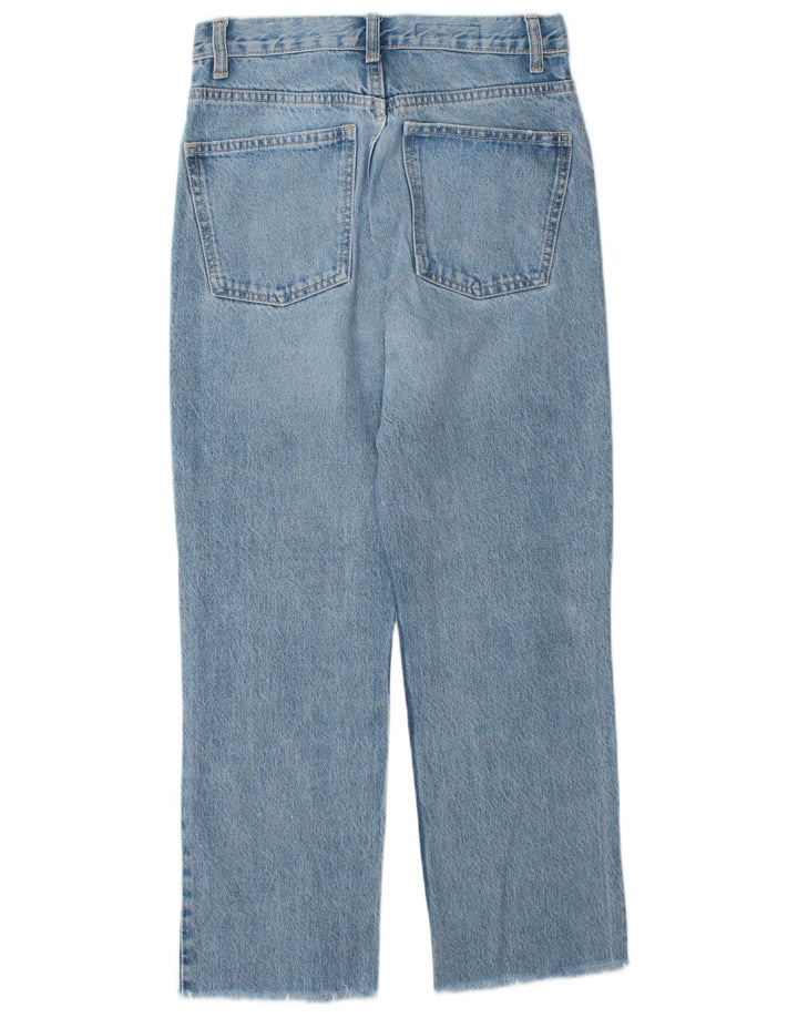Jean droit taille haute pour femme ZARA EU 36 XS W26 L26 bleu coton