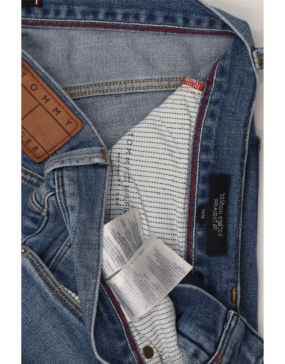 TOMMY HILFIGER Jean Droit Denton Homme W34 L36 Bleu Coton