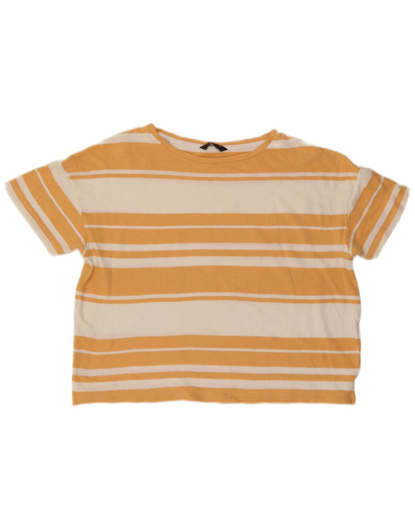 Marks & Spencer T-shirt surdimensionné pour femme UK 16 Large Orange Rayé