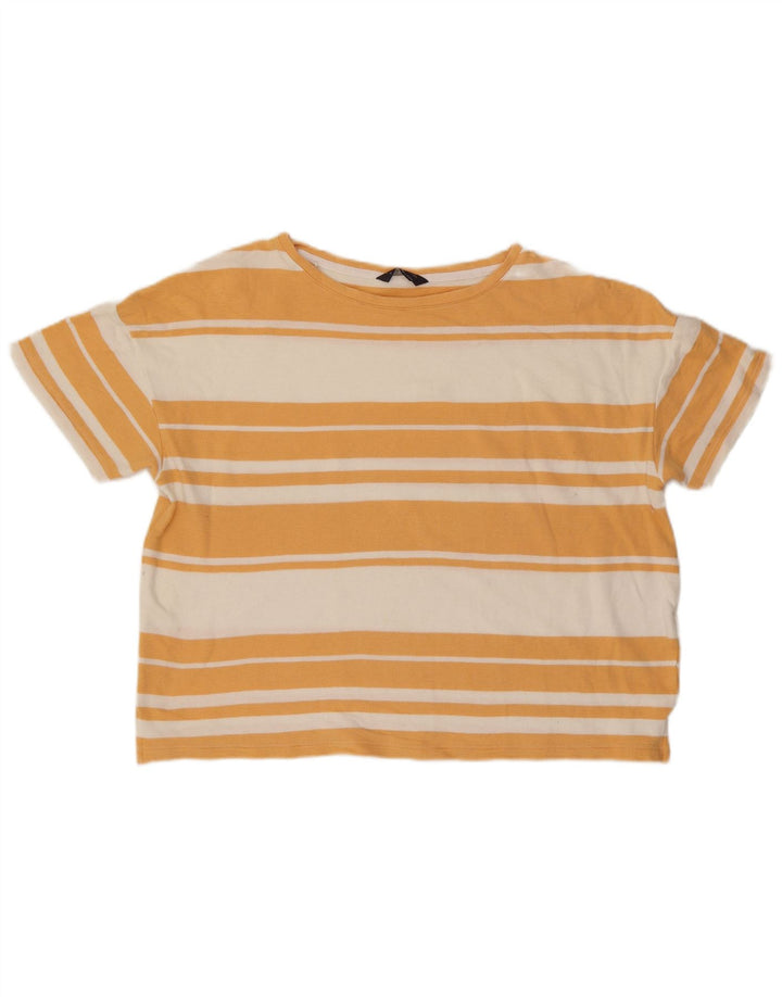 Marks & Spencer T-shirt surdimensionné pour femme UK 16 Large Orange Rayé