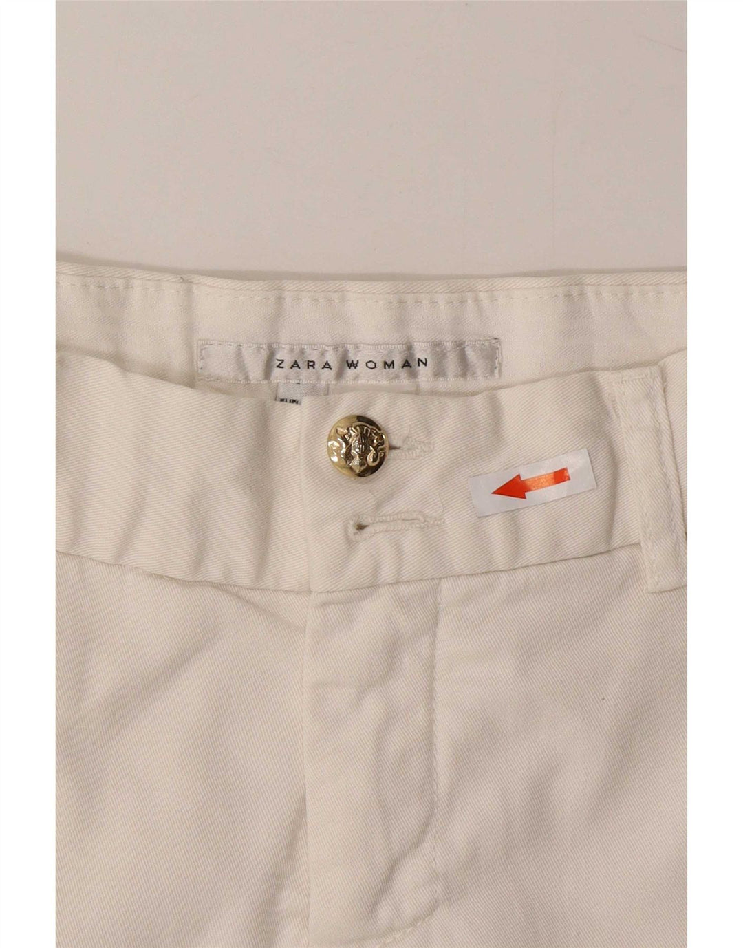 Zara Short Chino Femme Medium W30 Coton Blanc