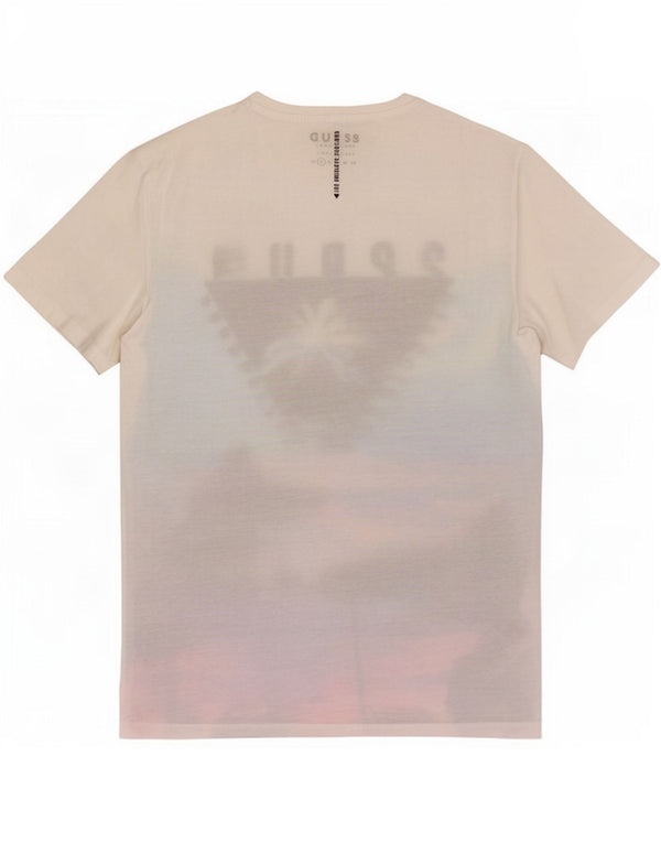 Guess T-Shirt Graphique Homme Petit Blanc Floral Polyester