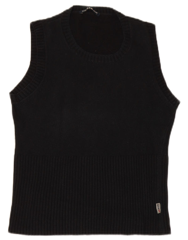 Gas Womens Vest Débardeur UK 8 Petit Coton Noir