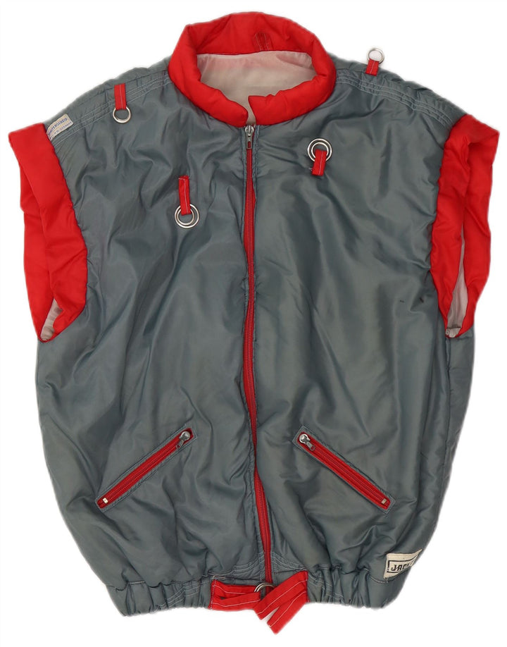 JACK DANIELS Gilet Femme UK 16 Large Gris Colorblock