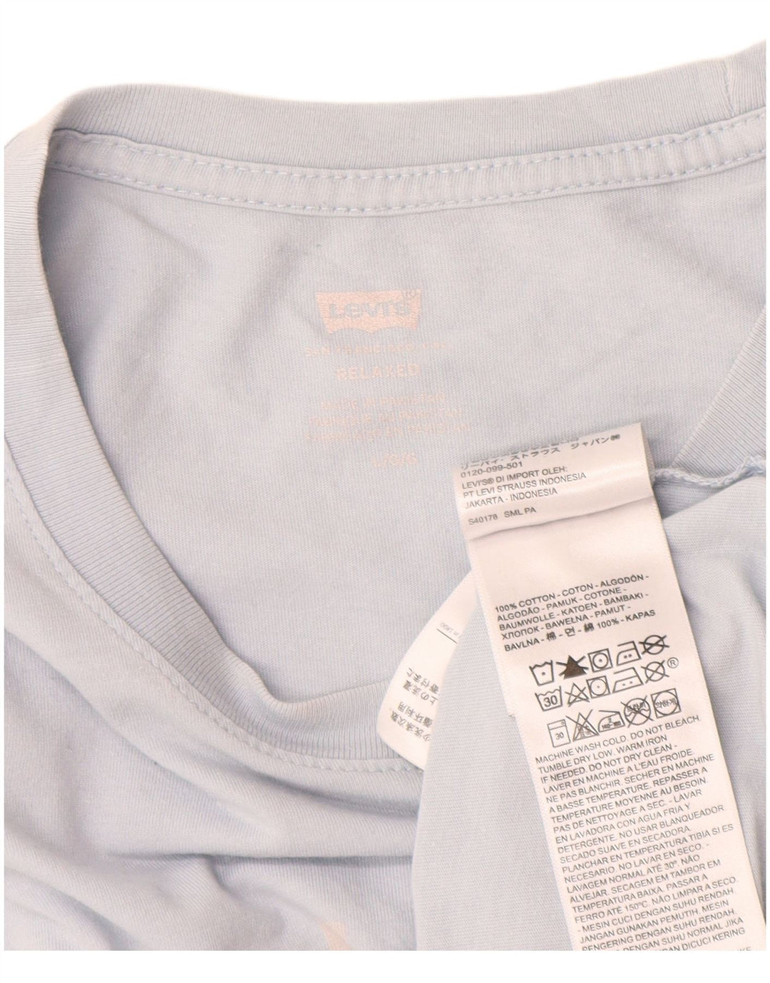 Levi's T-Shirt Relaxed Graphic Homme Bleu Large Coton