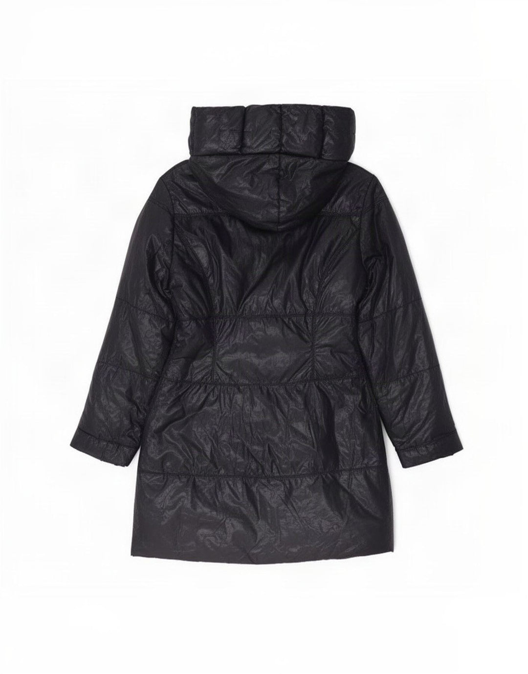 manteau rembourré à capuche femme vintage IT 40 Petit polyester bleu marine