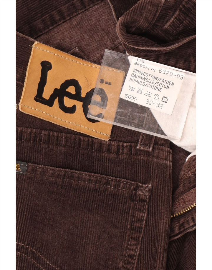 LEE Pantalon droit Brooklyn en velours côtelé pour homme W32 L32 Marron Coton