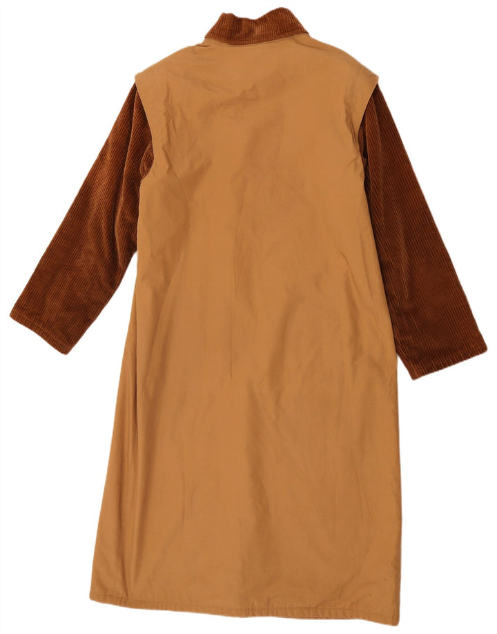 vintage Womens Overcoat UK 16 Grand Brown Colourblock