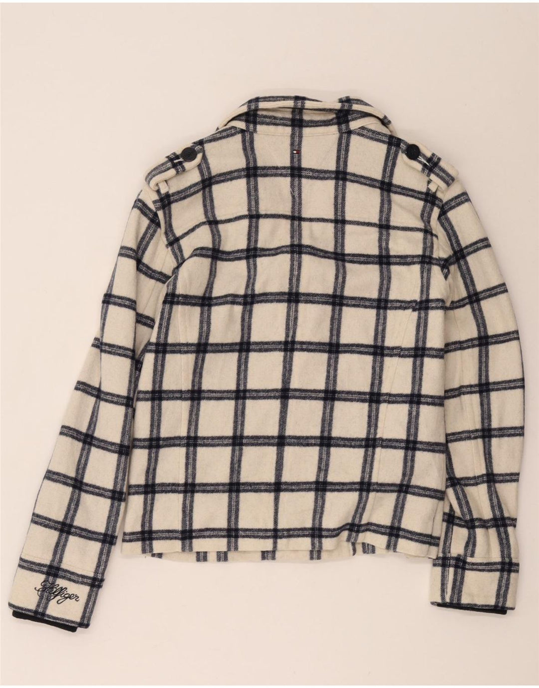 Tommy Hilfiger Caban Fille 15-16 ans Blanc Carreaux Polyester