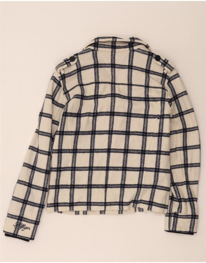 Tommy Hilfiger Caban Fille 15-16 ans Blanc Carreaux Polyester