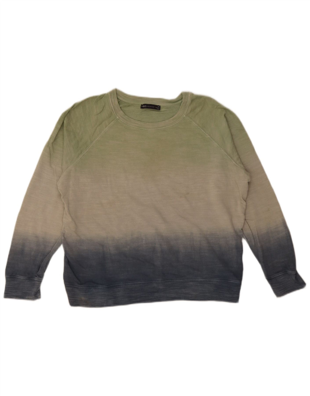 Marks & Spencer Sweat-shirt pour femme UK 14 Large Vert Colorblock