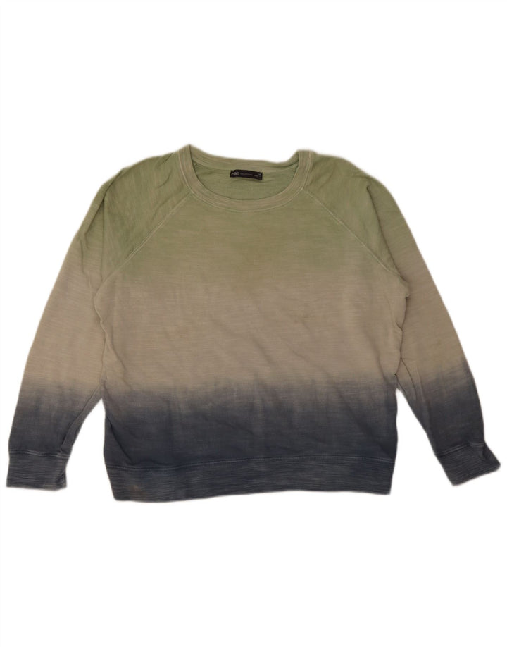 Marks & Spencer Sweat-shirt pour femme UK 14 Large Vert Colorblock