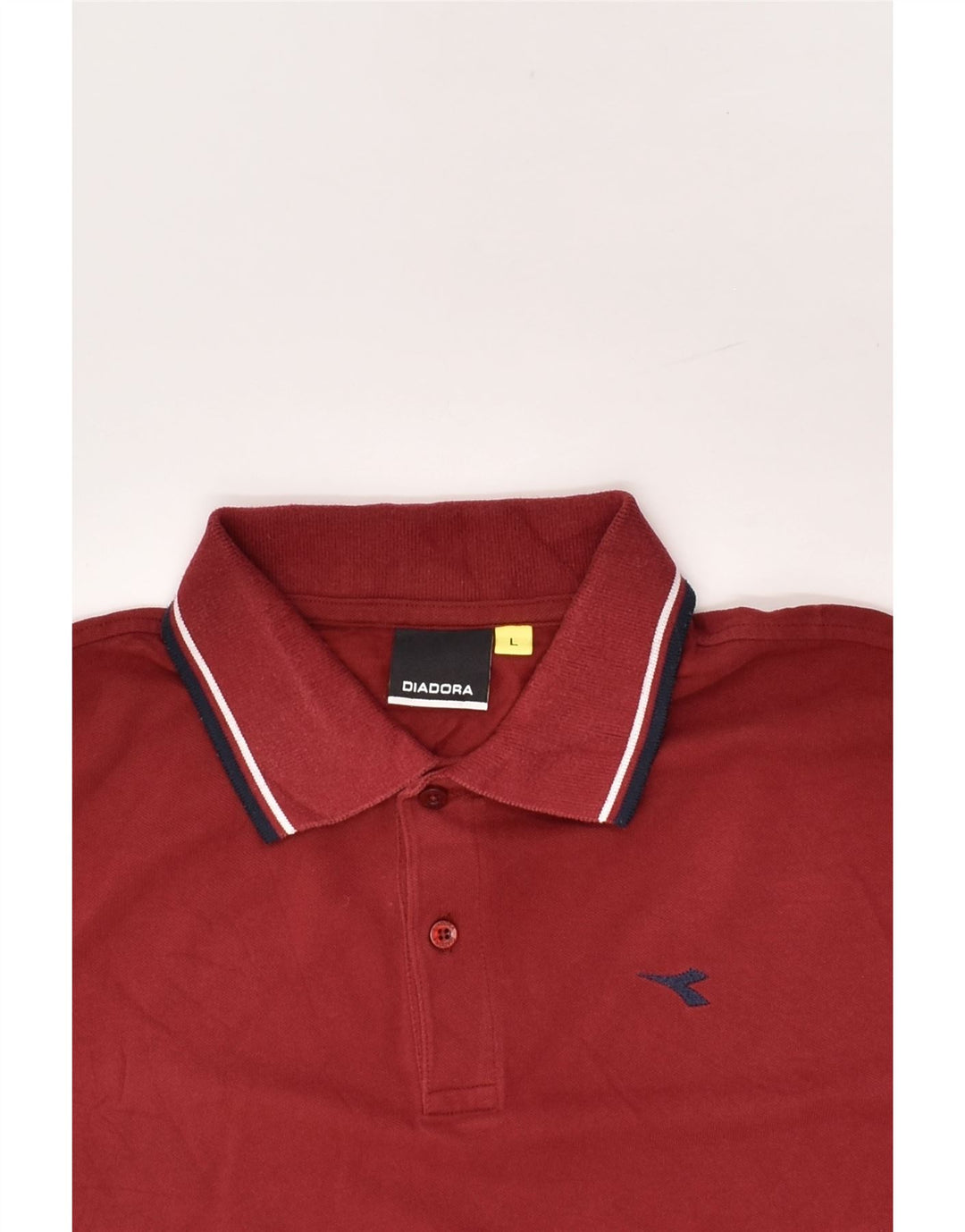 DIADORA Mens Polo Shirt Large Maroon Cotton | Vintage Diadora | Thrift | Second-Hand Diadora | Used Clothing | Messina Hembry 
