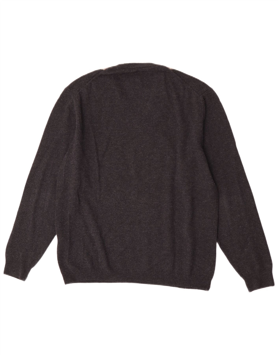 Burlington Pull col V pour homme IT 52 Large Gris Argyle/Diamant