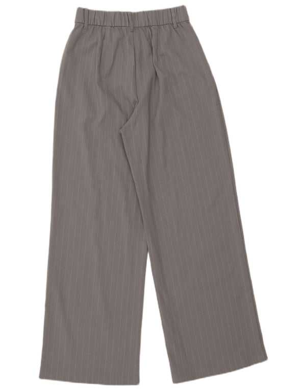 Hollister Pantalon Chino Taille Haute Jambe Large Pour Femme XS W25 L28 Gris Rayé
