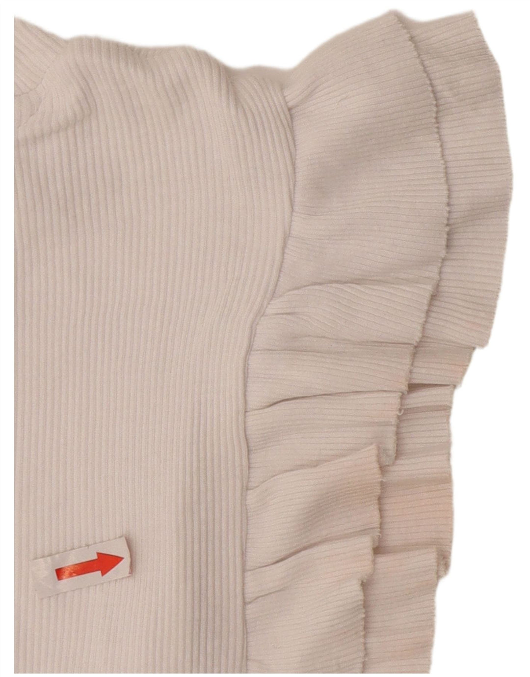 Zara Womens Crop Blouse Top UK 12 Coton Blanc Moyen