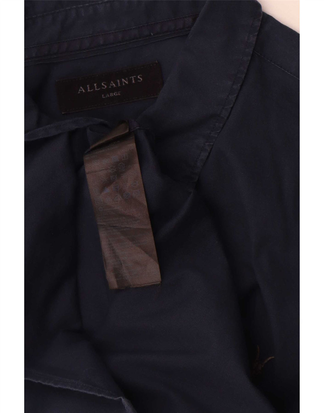All Saints Chemise Regular Fit Large Bleu Marine Coton Homme