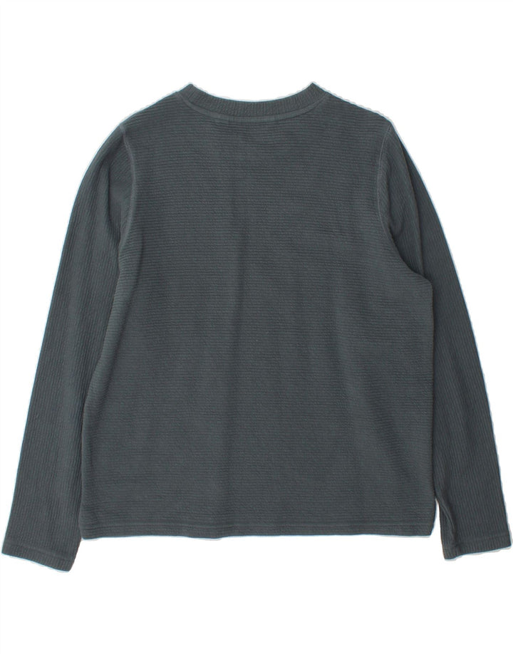 ORVIS Womens Top Long Sleeve UK 14 Medium Grey Cotton Vintage Orvis and Second-Hand Orvis from Messina Hembry 