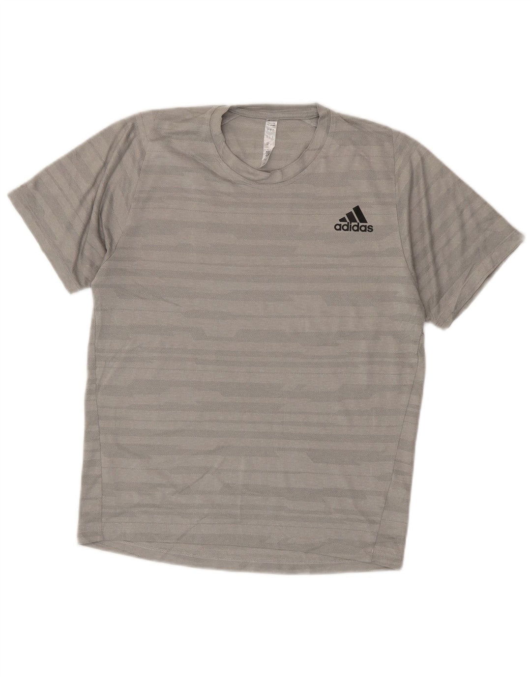 Adidas Hommes Climalite T-Shirt Haut Petit Gris Rayé Polyester