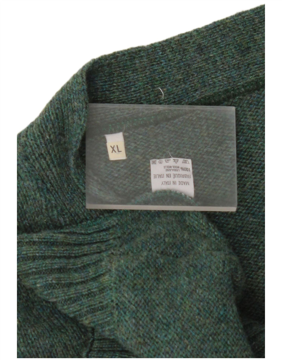 VINTAGE Pull Cardigan Homme XL Laine Verte
