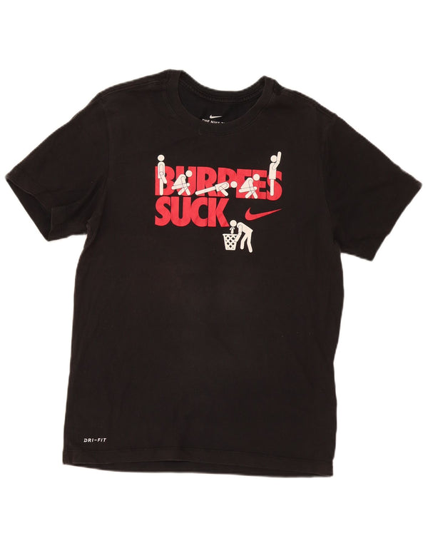 Nike Hommes Dri Fit Graphic T-Shirt Haut Petit Noir Coton