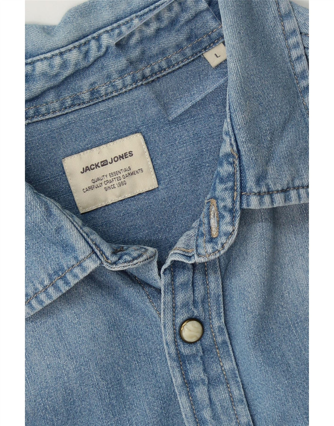 JACK & JONES Mens Denim Shirt Large Blue Cotton Vintage Jack & Jones and Second-Hand Jack & Jones from Messina Hembry 