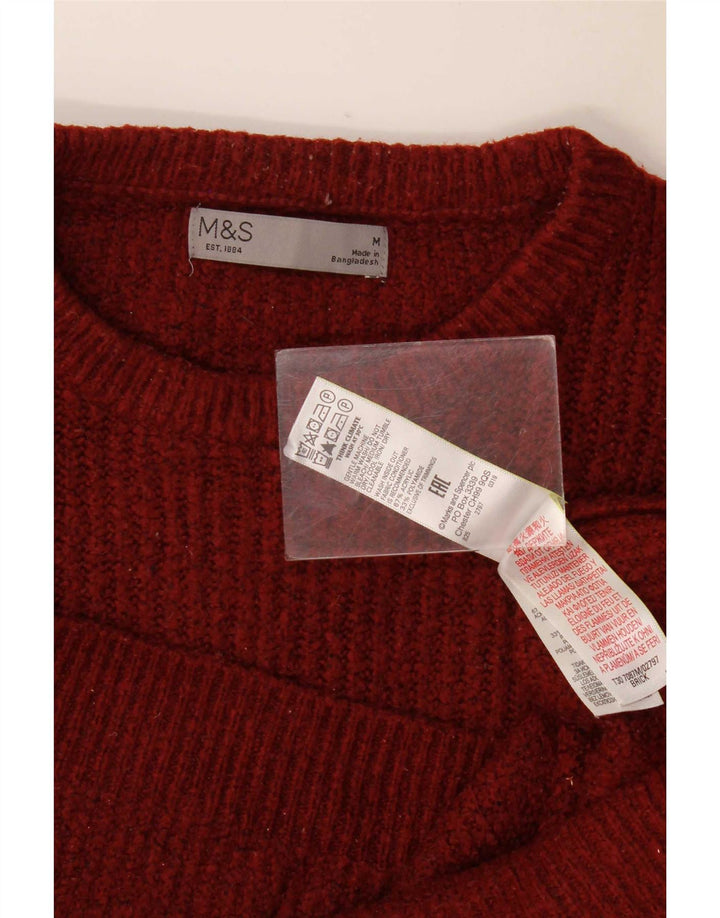 Marks & Spencer Pull Col Rond Homme Acrylique Bordeaux Moyen