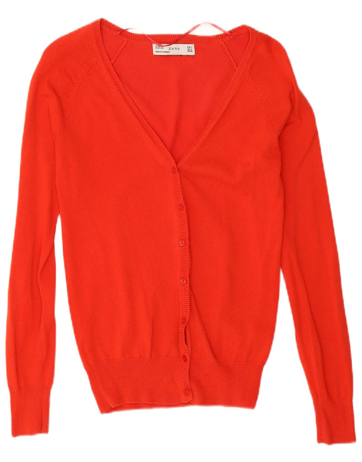 Zara Cardigan Femme Pull UK 10 Petit Rouge
