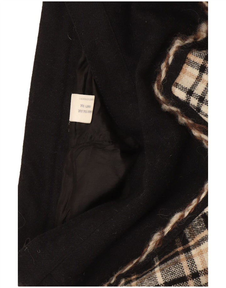 vintage Femme Jupe A-Line W28 Laine à carreaux noir moyen