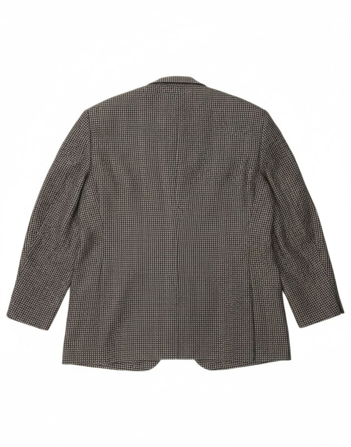 MAGEE Mens 2 Button Blazer Jacket UK 46 3XL Grey Houndstooth New Wool
