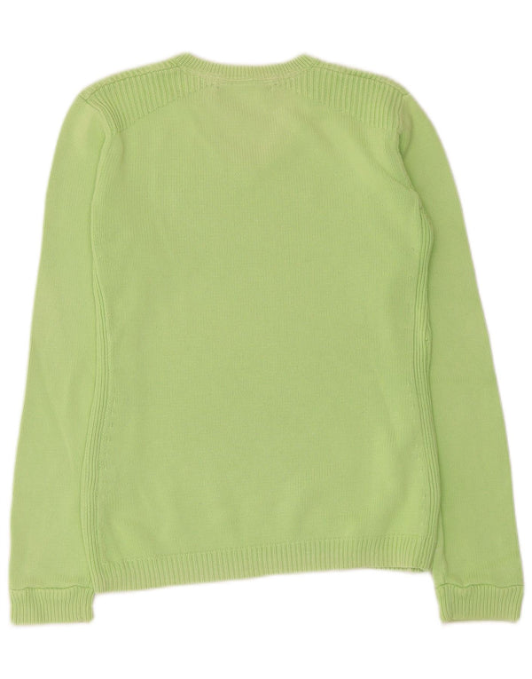 Tommy Hilfiger Pull col en V pour femme UK 10 Petit Vert