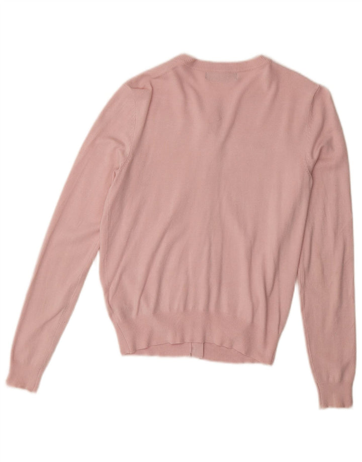 MARKS & SPENCER Pull Cardigan Femme UK 8 Petite Viscose Rose