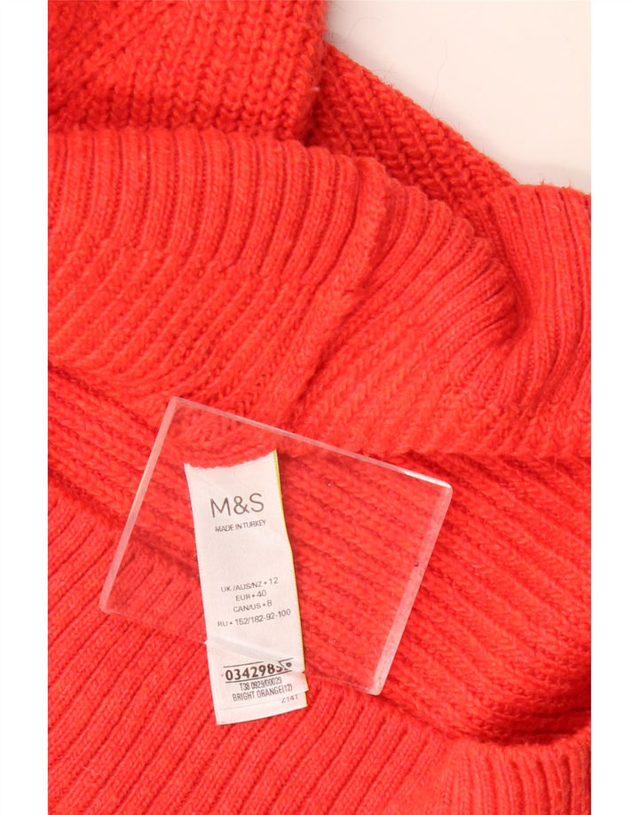 Marks & Spencer Pull coupe décontractée à col zippé pour femme Rouge moyen UK 12