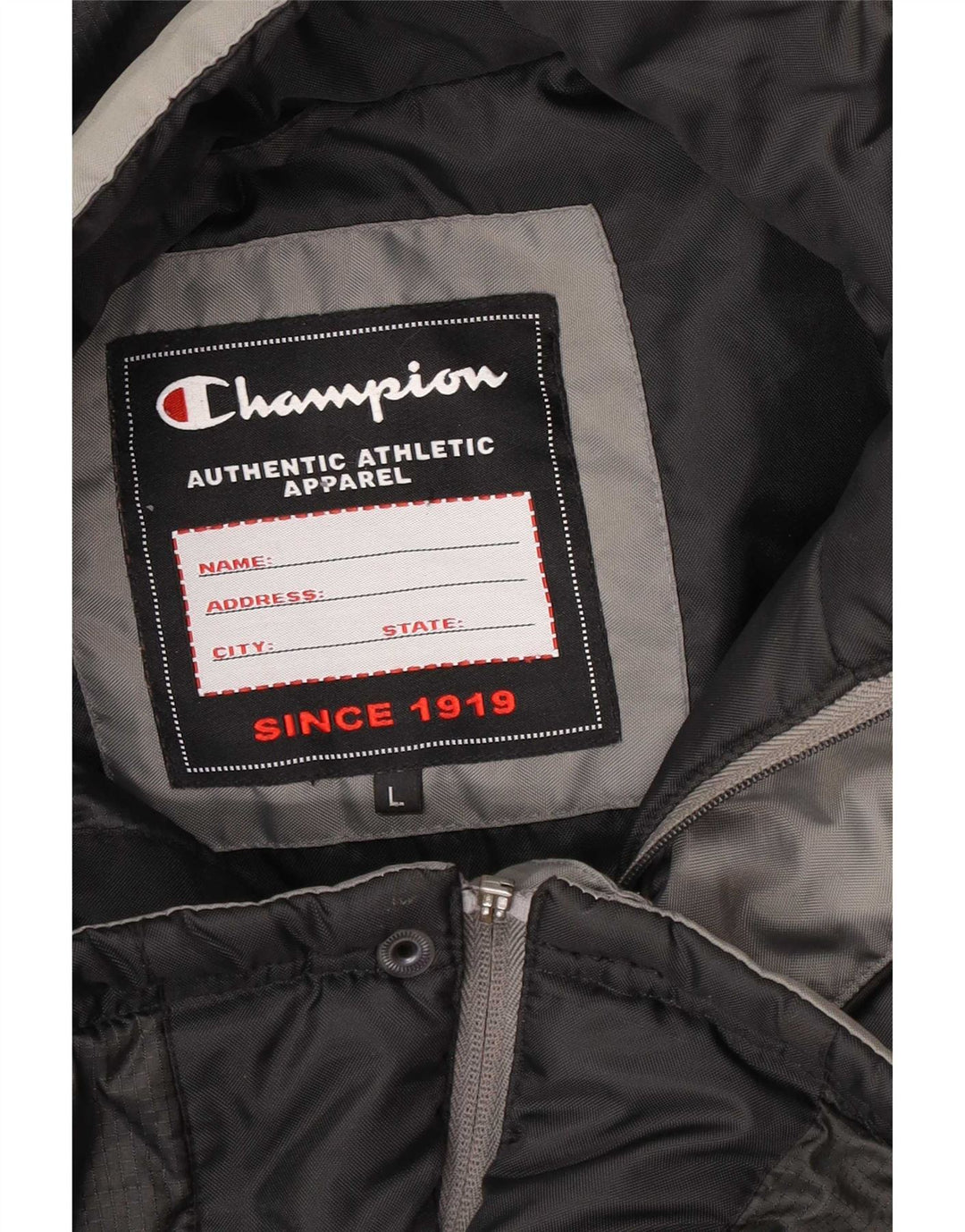 Champion Veste matelassée à capuche pour homme UK 40 Large Gris
