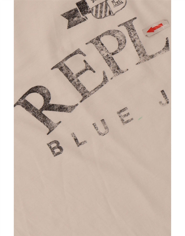 Replay T-Shirt Graphique Homme Grand Blanc