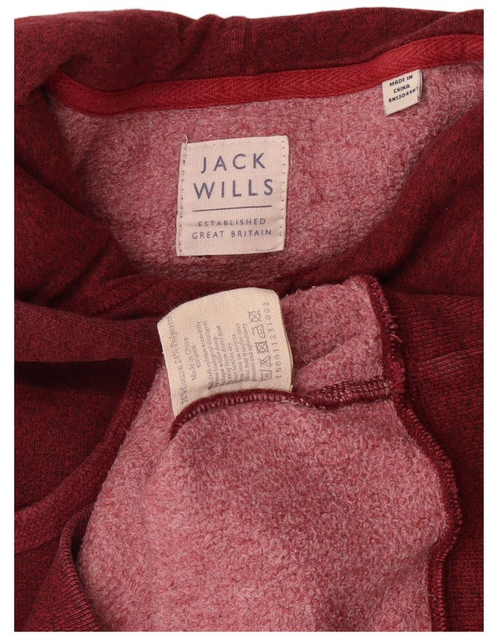 JACK WILLS Pull à capuche graphique pour homme Petit coton moucheté bordeaux