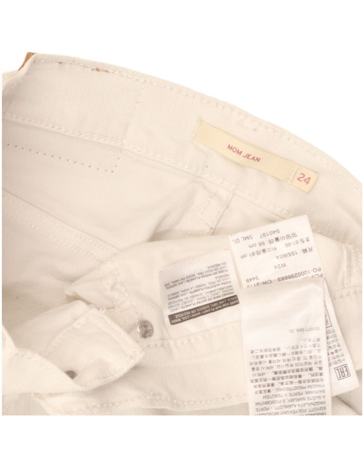 Levi's Jean Mom Cropped Femme W24 L24 Blanc Cassé Coton