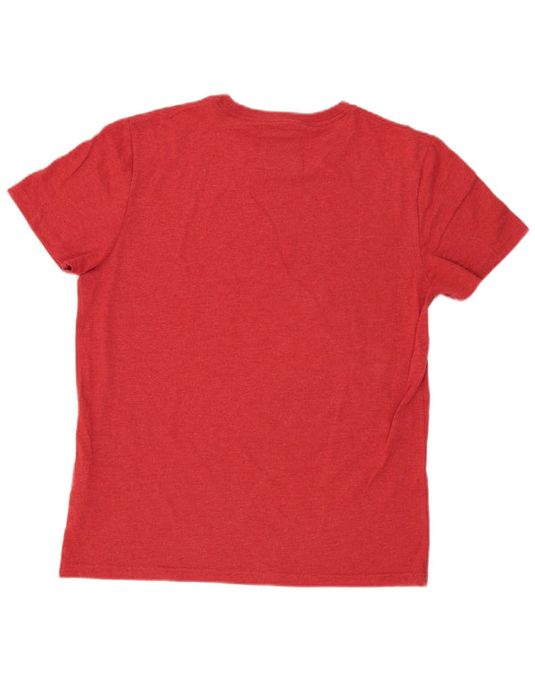 Superdry Homme Graphic T-Shirt Top Large Rouge Coton