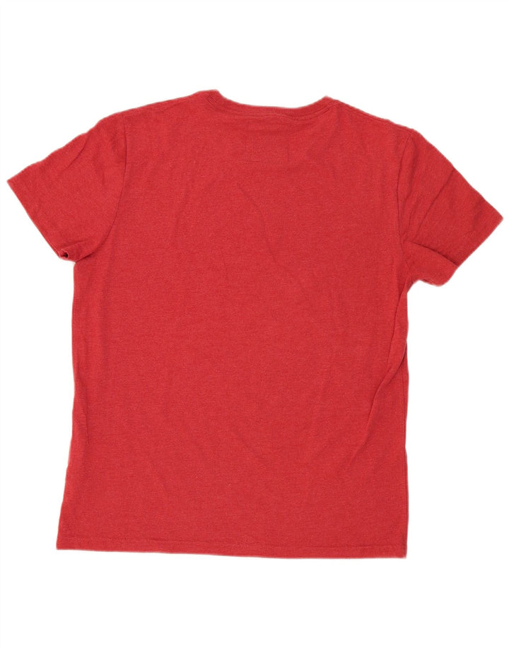 Superdry Homme Graphic T-Shirt Top Large Rouge Coton