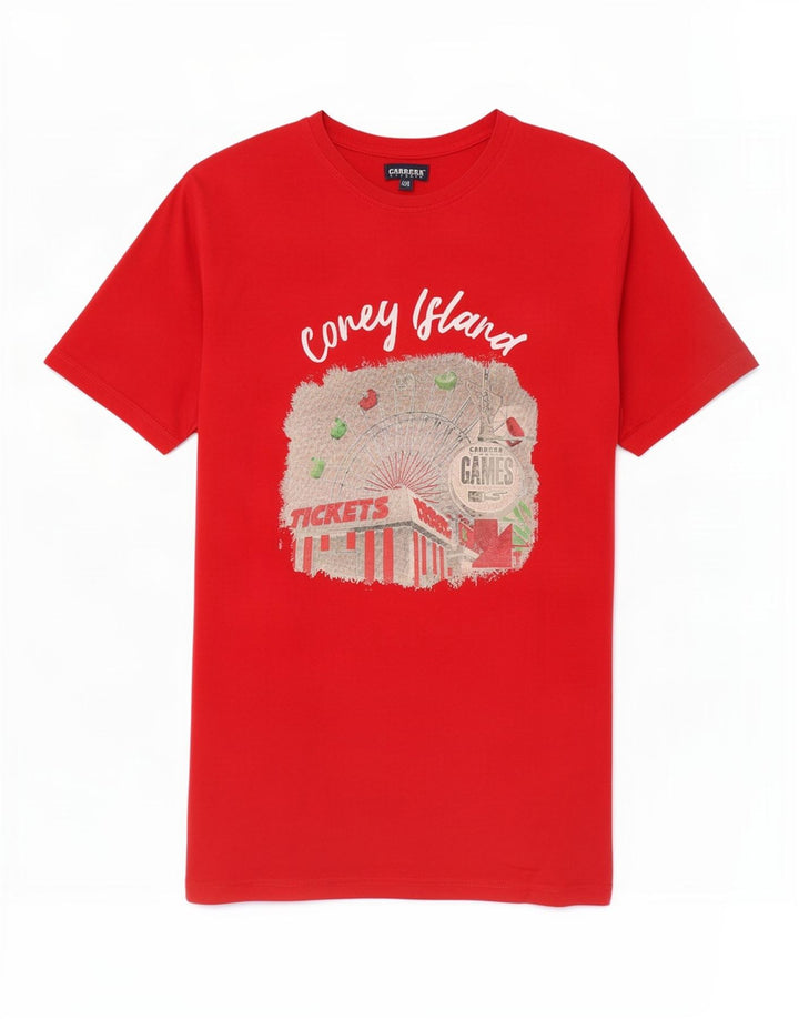 Carrera T-Shirt Graphique Homme Top 2XL Rouge Coton