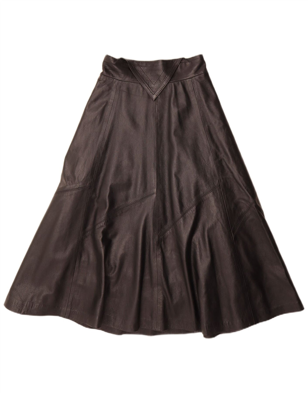 jupe évasée en cuir femme vintage Medium W28 Noir