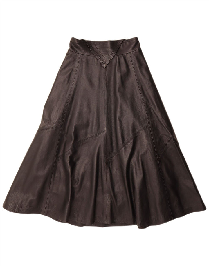 jupe évasée en cuir femme vintage Medium W28 Noir