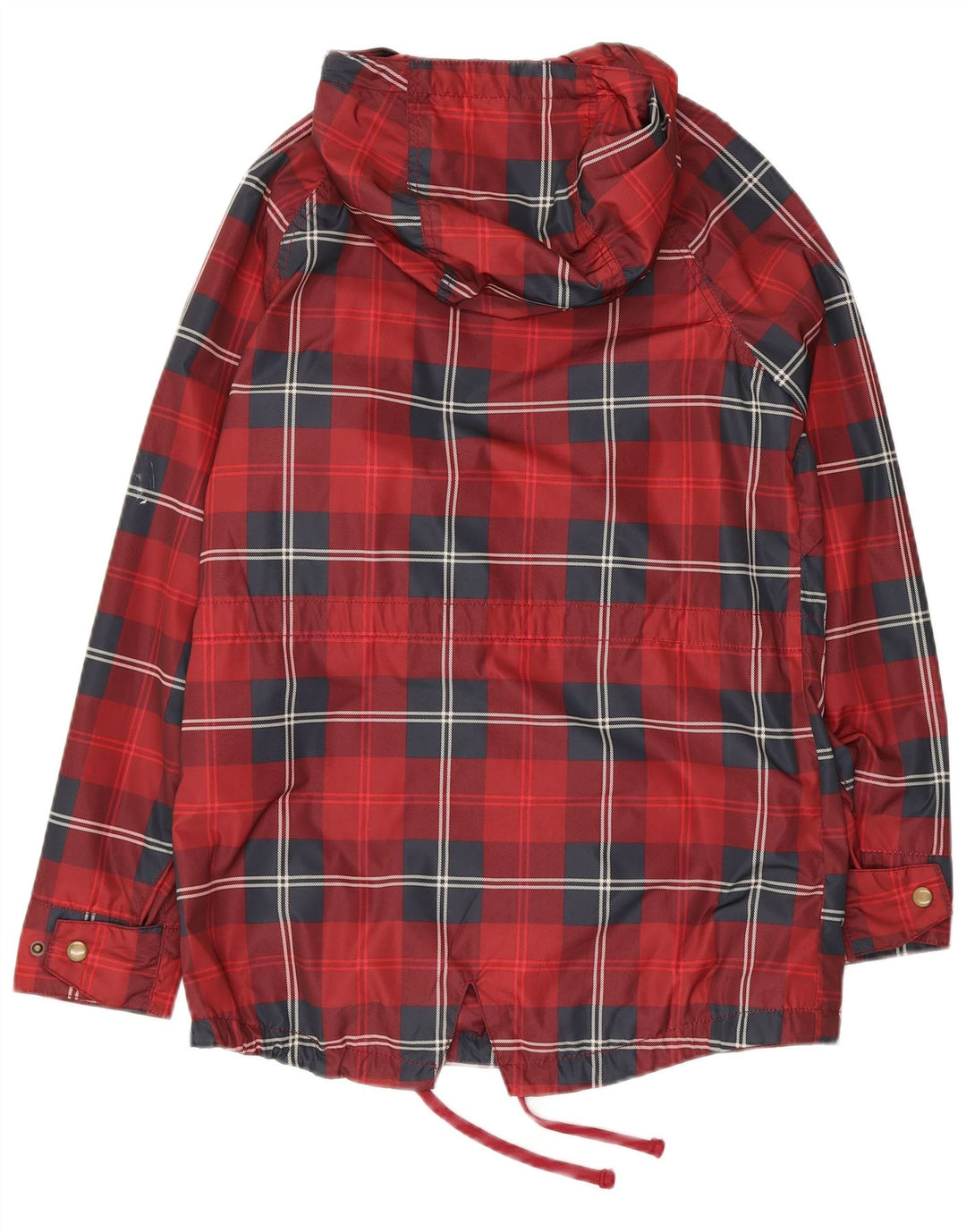 JACK WILLS Veste de pluie surdimensionnée à capuche pour femme UK 6 XS Rouge à carreaux en polyester