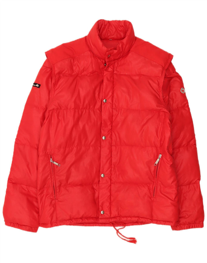 veste rembourrée homme vintage UK 40 Grand Polyamide Rouge
