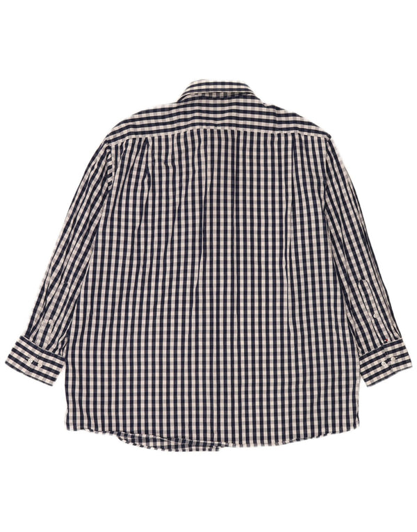 Tommy Hilfiger Chemise coupe régulière pour homme Taille 17 1/2 XL Bleu marine Vichy