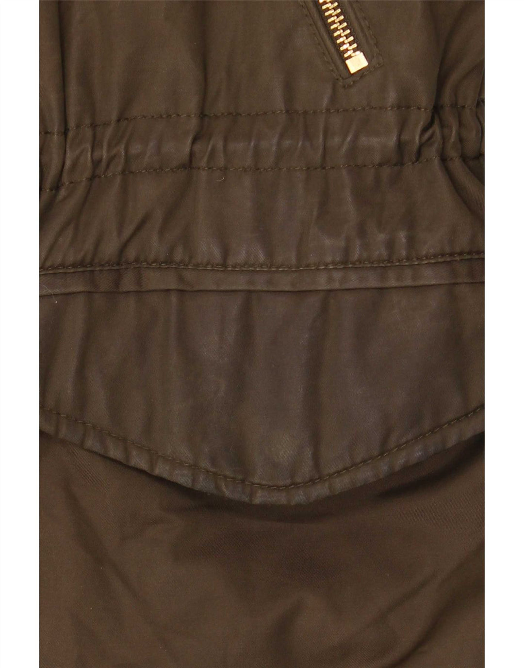Zara Parka Sherpa à capuche pour femme UK 14 Kaki moyen