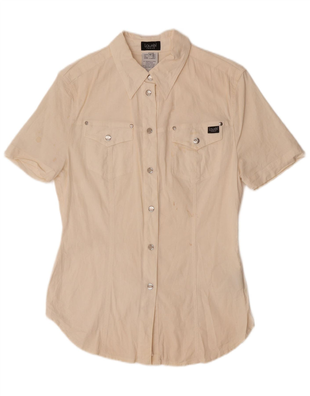 Laurel Chemise à manches courtes pour femme IT 42 Coton blanc cassé moyen