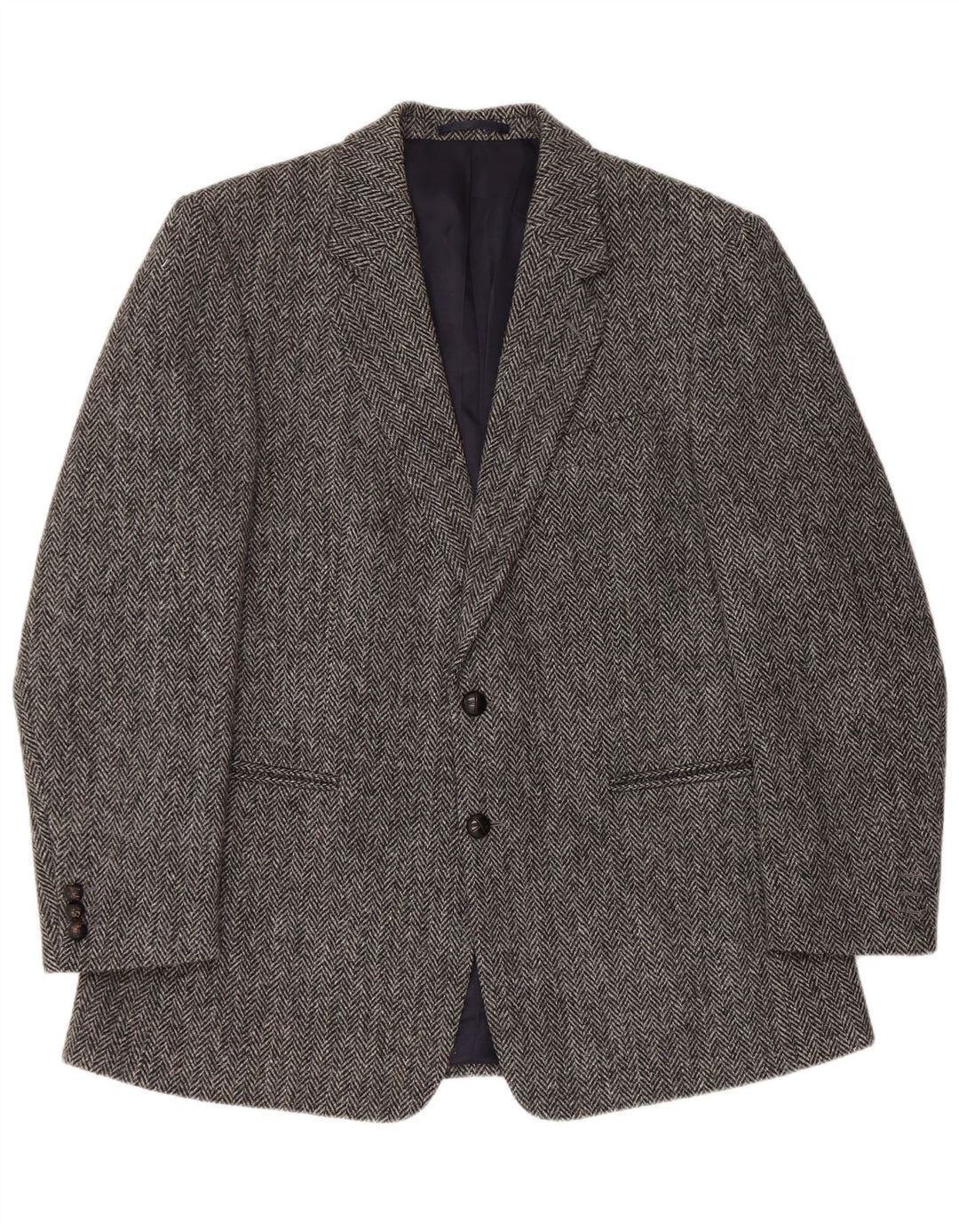 HARRIS TWEED Veste blazer régulière pour homme taille 42 grands chevrons gris