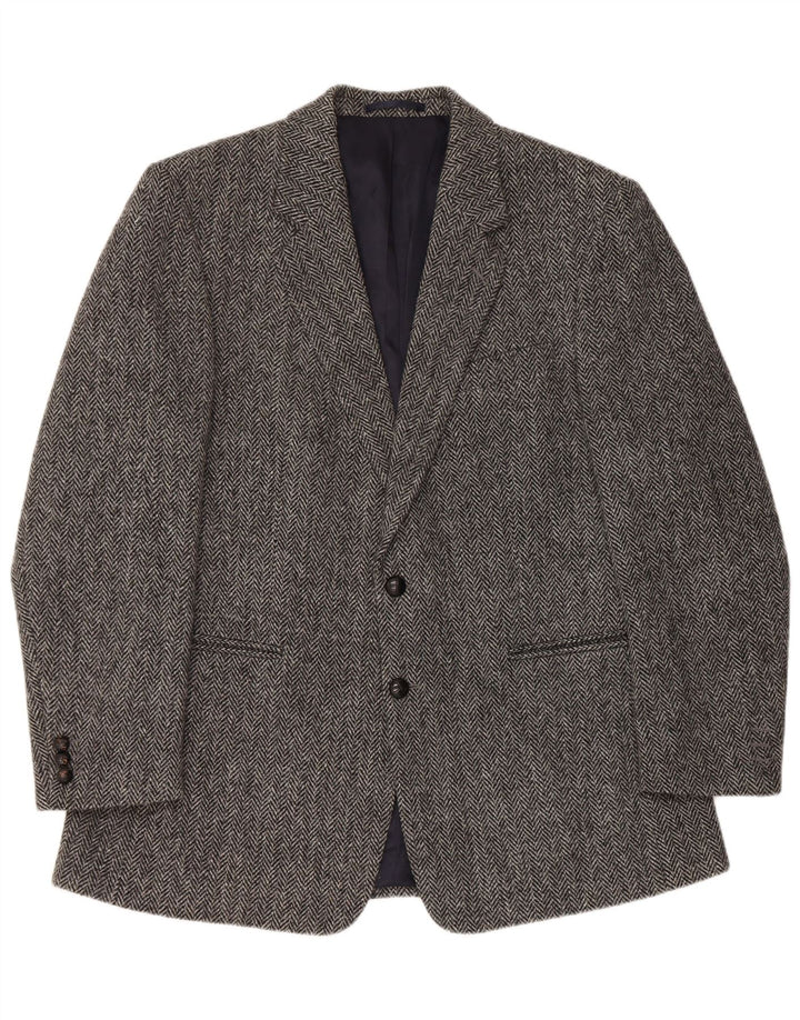 HARRIS TWEED Veste blazer régulière pour homme taille 42 grands chevrons gris